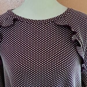 Elle Burgundy and White Textured Top